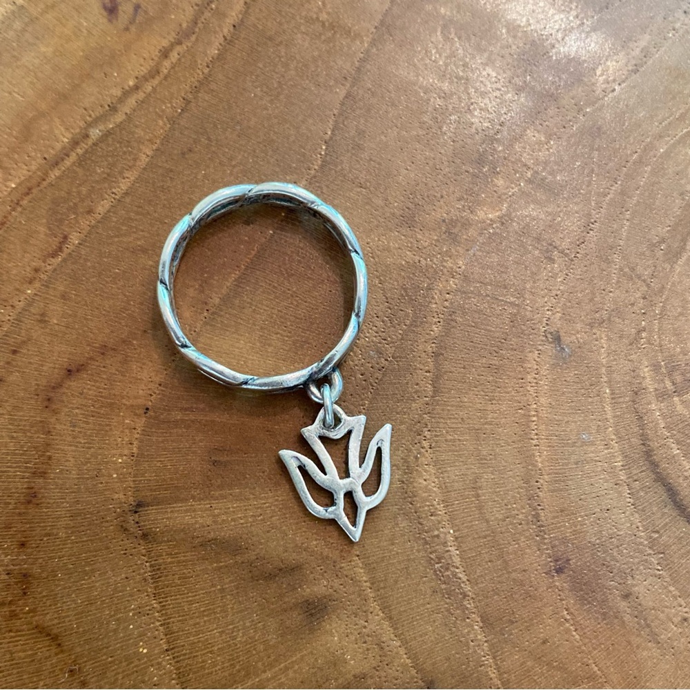 James Avery Retired Silver Ring with Dove Charm